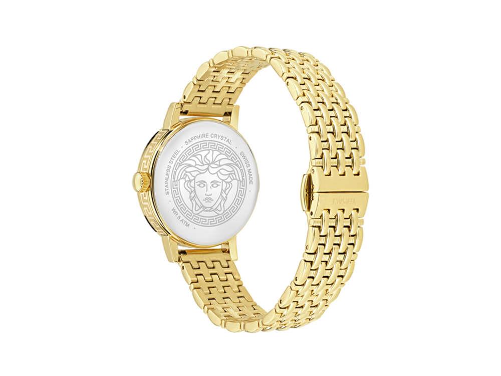 Reloj de Cuarzo Versace Greca Fortuna, PVD Oro, Negro, 35 mm, VE0A00525