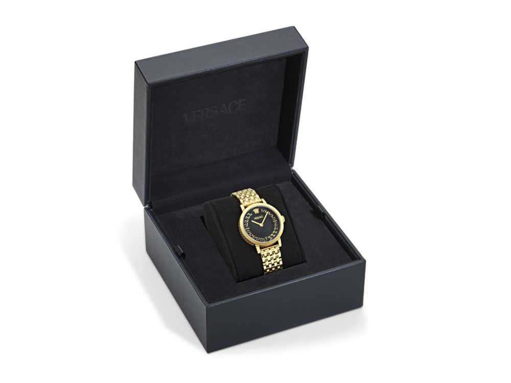 Reloj de Cuarzo Versace Greca Fortuna, PVD Oro, Negro, 35 mm, VE0A00525