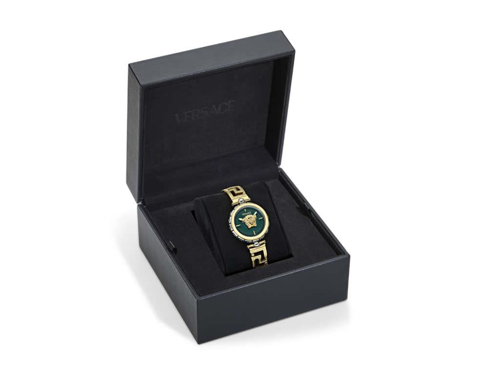 Reloj de Cuarzo Versace Medusa Jewel, PVD Oro, Verde, 34 mm, VE0B00325