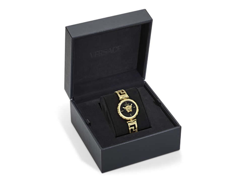 Reloj de Cuarzo Versace Medusa Jewel, PVD Oro, Negro, 34 mm, VE0B00525