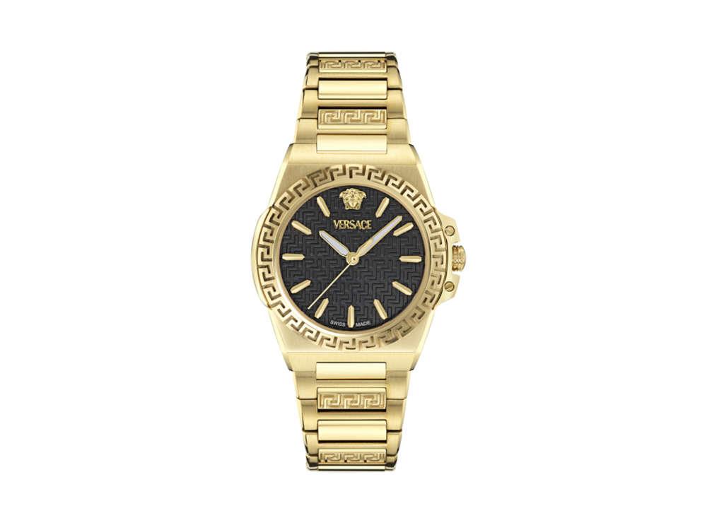 Reloj de Cuarzo Versace Greca Reaction, PVD Oro, Negro, 38 mm, VE0D00525