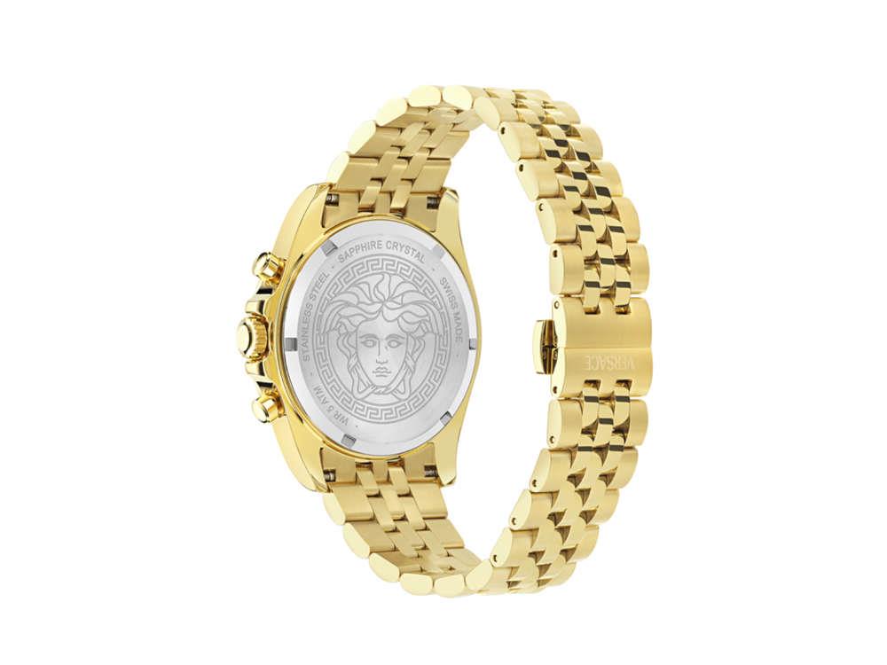 Reloj de Cuarzo Versace Greca Chrono Wave, PVD Oro, Negro, 43 mm, VE0H00525