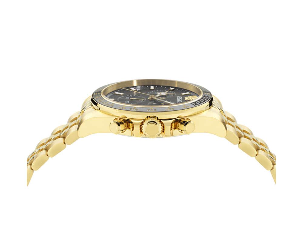 Reloj de Cuarzo Versace Greca Chrono Wave, PVD Oro, Negro, 43 mm, VE0H00525