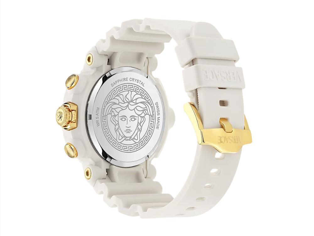 Reloj Versace Real Active Chrono, Acero reciclado, Blanco, 45 mm, VE0L00525