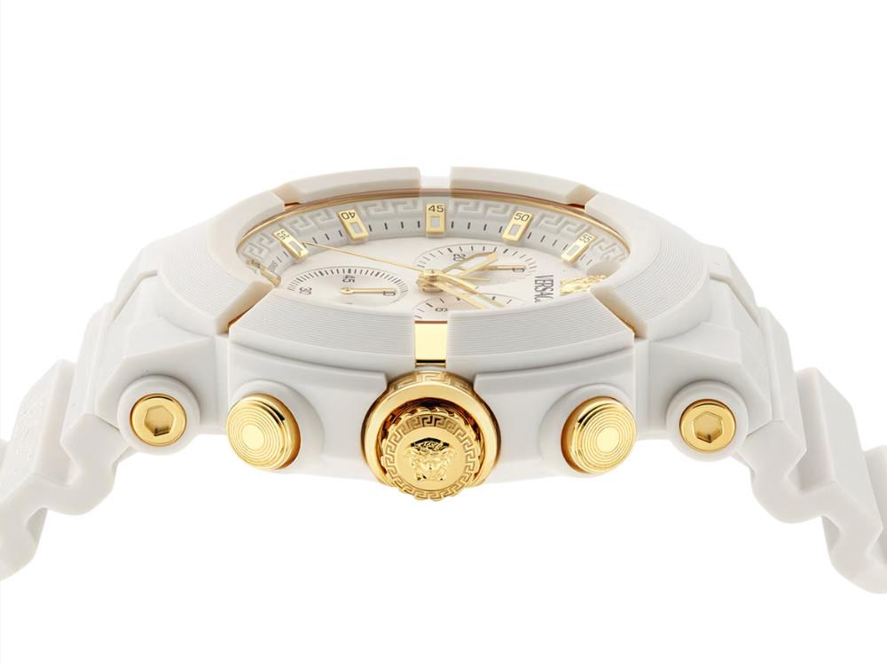 Reloj Versace Real Active Chrono, Acero reciclado, Blanco, 45 mm, VE0L00525