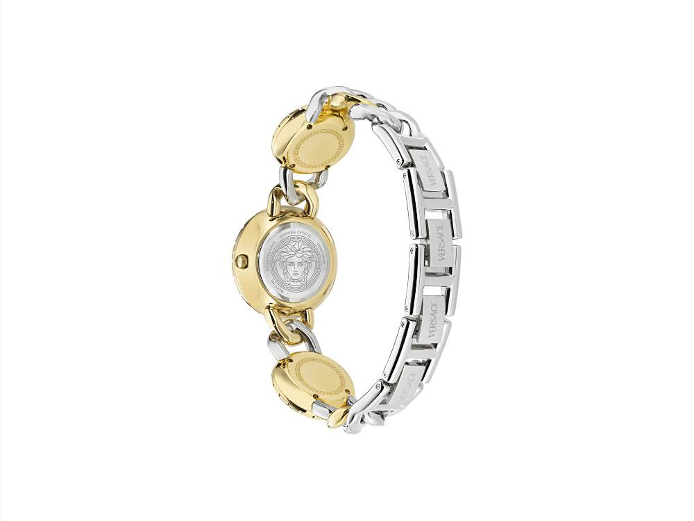 Reloj Versace Greca Stud Icon, Acero reciclado, Blanco, 28 mm,VE0Q00325