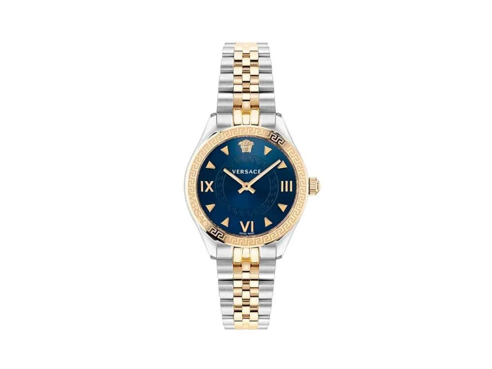 Reloj de Cuarzo Versace Hellenyium Lady, PVD Oro, Azul, 35 mm, VE2S00522