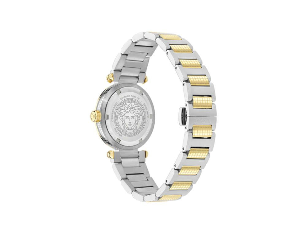Reloj de Cuarzo Versace Greek, PVD Oro, Plata, 35 mm, Cristal Zafiro, VE5B00325