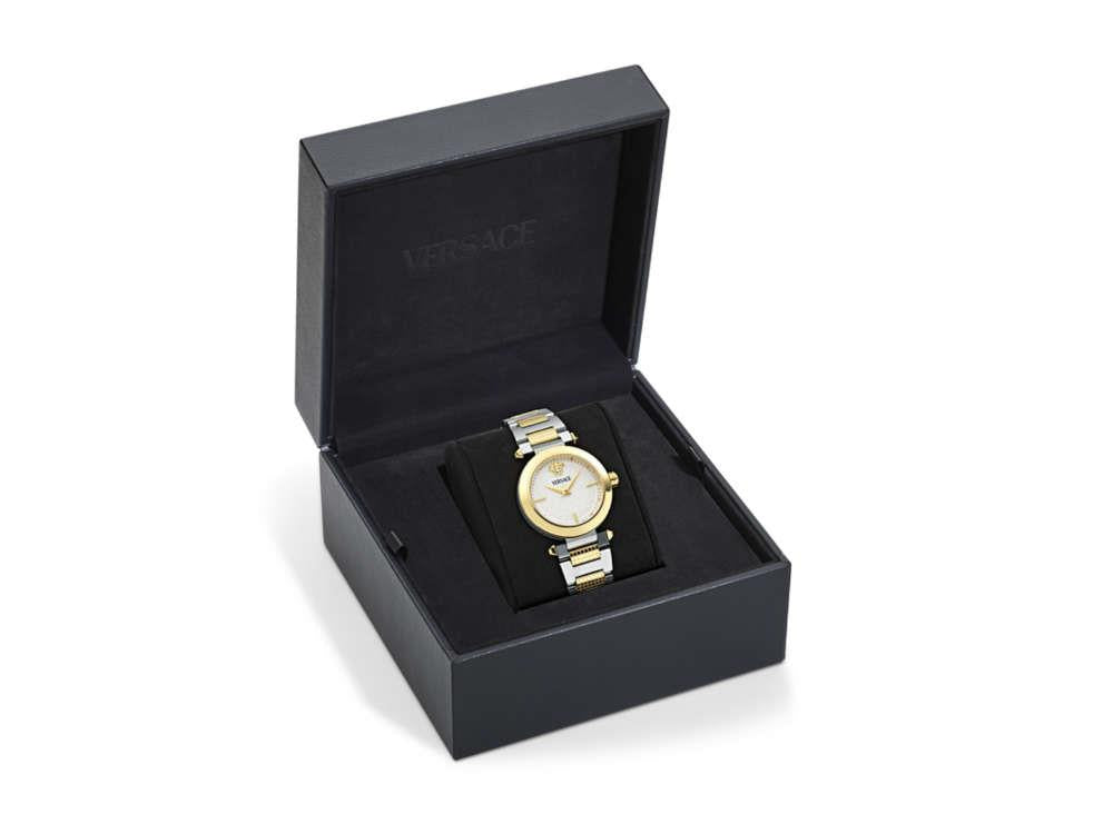 Reloj de Cuarzo Versace Greek, PVD Oro, Plata, 35 mm, Cristal Zafiro, VE5B00325
