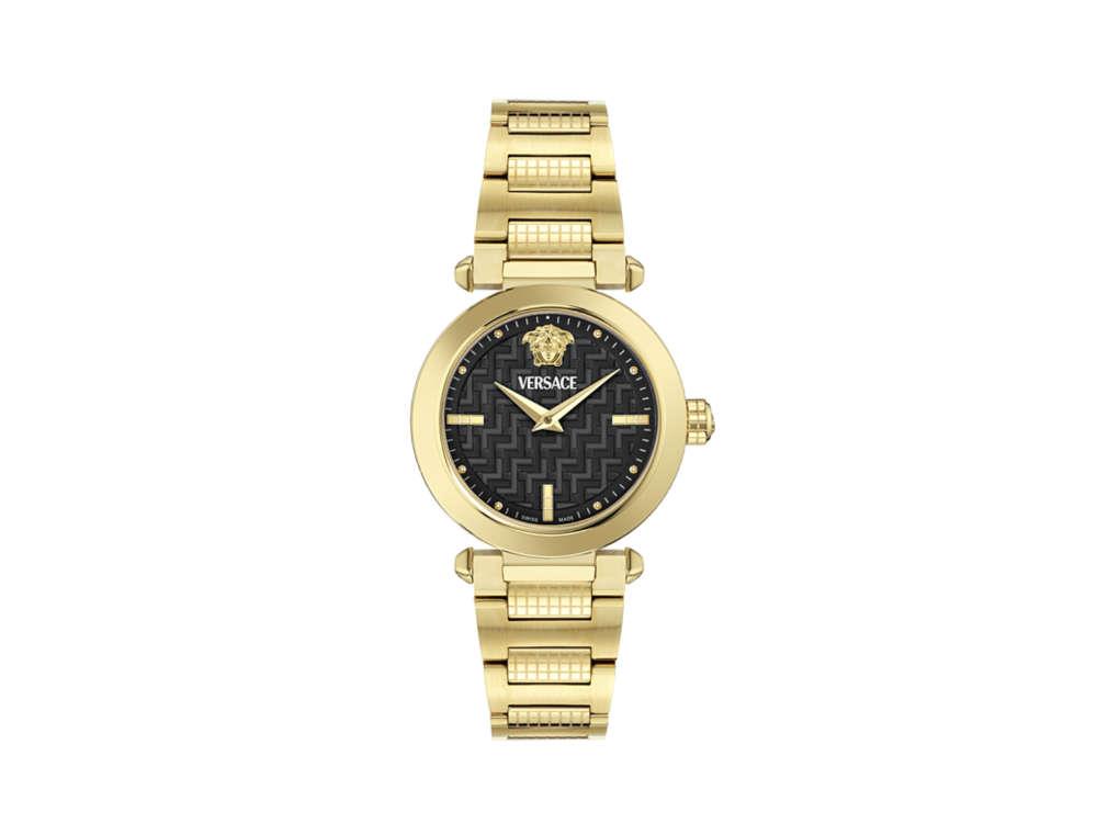 Reloj de Cuarzo Versace Greek, PVD Oro, Negro, 35 mm, Cristal Zafiro, VE5B00625