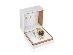 Reloj de Cuarzo Versace V Code, PVD Oro, Negro, 42 mm, Cristal Zafiro, VE6A00623