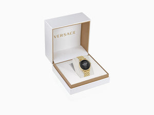 Reloj de Cuarzo Versace Medusa Alchemy, PVD Oro, Negro, 38 mm, VE6F00523
