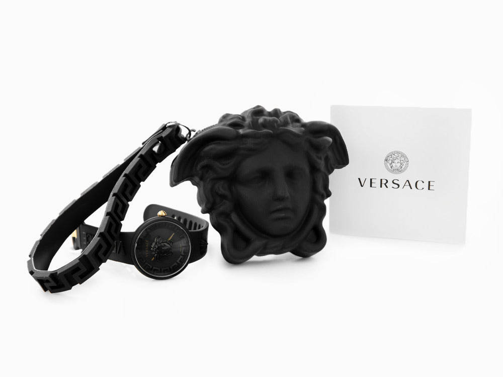 Reloj de Cuarzo Versace Medusa Pop, Silicona, Negro, 39 mm, VE6G00223