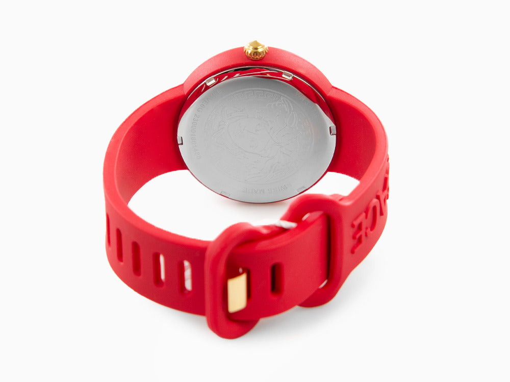 Reloj de Cuarzo Versace Medusa Pop, Silicona, Rojo, 39 mm, VE6G00723
