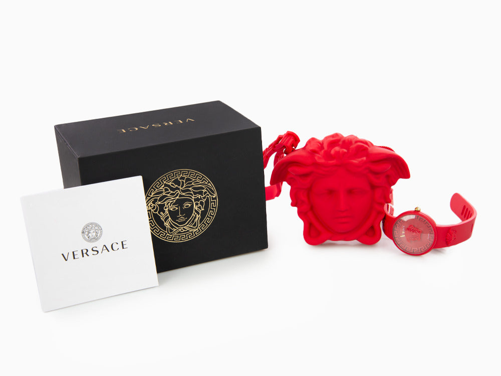 Reloj de Cuarzo Versace Medusa Pop, Silicona, Rojo, 39 mm, VE6G00723