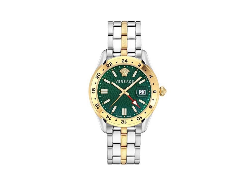 Reloj de Cuarzo Versace Greca Time GMT, Verde, 41mm, Cristal Zafiro, VE7C00623