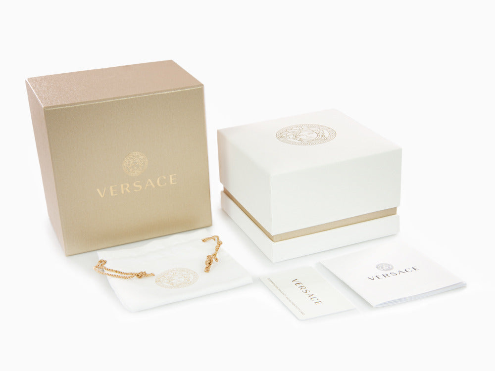 Reloj de Cuarzo Versace Greca Flourish, PVD Oro, Verde, 35 mm, VE7F00523