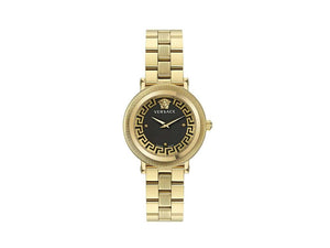Reloj de Cuarzo Versace Greca Flourish, PVD Oro, Negro, 35 mm, VE7F00623