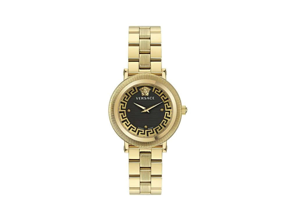 Reloj de Cuarzo Versace Greca Flourish, PVD Oro, Negro, 35 mm, VE7F00623