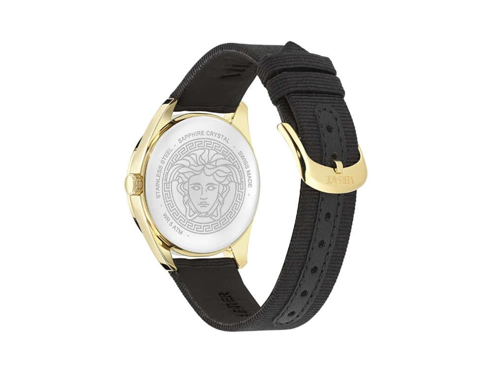 Reloj de Cuarzo Versace New V Circle, PVD Oro, 36 mm, Cristal Zafiro, VE8A00224
