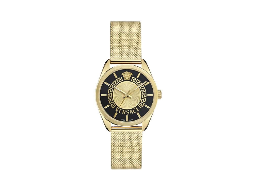 Reloj de Cuarzo Versace New V Circle, PVD Oro, 36 mm, Cristal Zafiro, VE8A00424