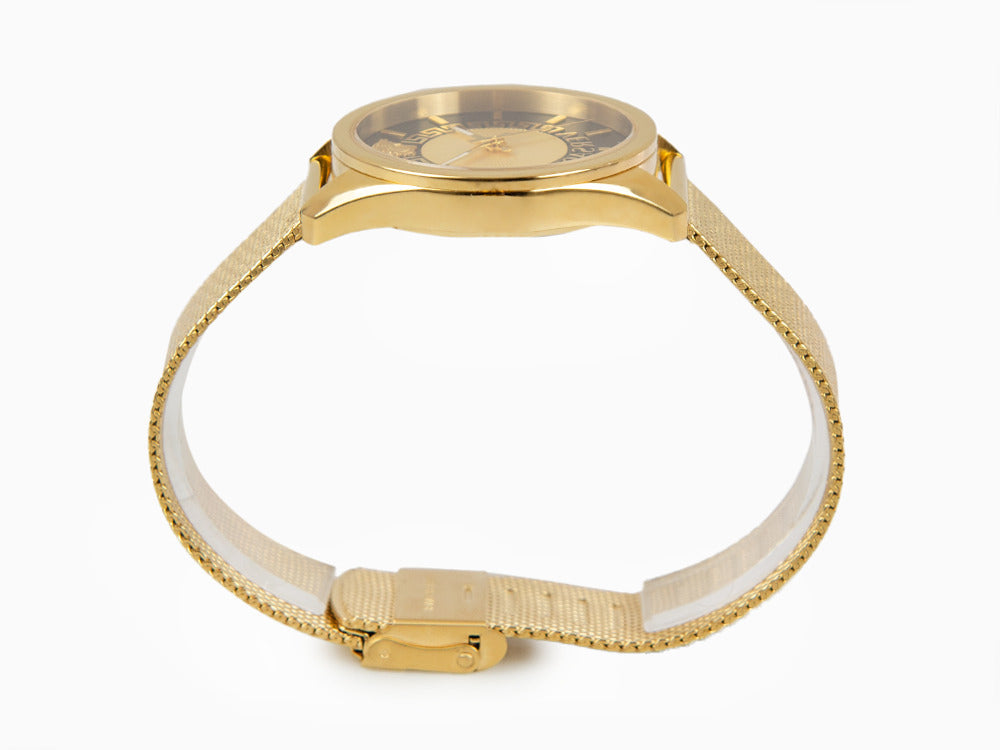 Reloj de Cuarzo Versace New V Circle, PVD Oro, 36 mm, Cristal Zafiro, VE8A00424