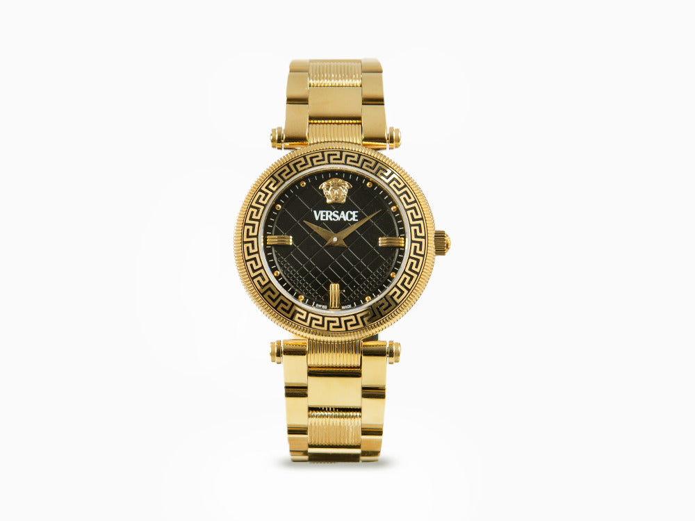 Reloj de Cuarzo Versace Reve, PVD Oro, Negro, 35 mm, Cristal Zafiro, VE8B00624