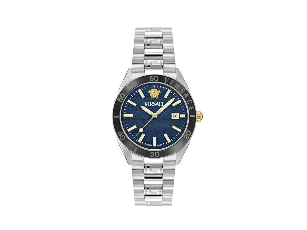 Reloj de Cuarzo Versace V Dome, Azul, 42 mm, Cristal de Zafiro, VE8E00324