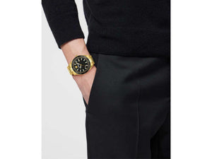 Reloj de Cuarzo Versace V Dome, PVD Oro, Negro, 42 mm, Cristal Zafiro, VE8E00624