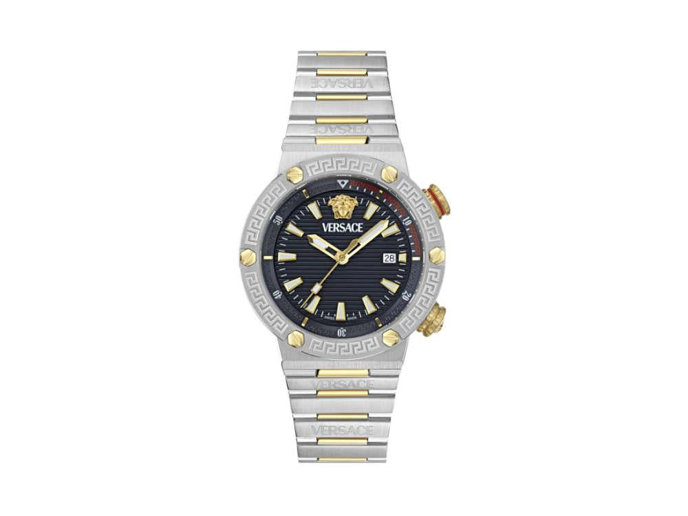 Reloj de Cuarzo Versace Greca Logo Diver, Azul, 43 mm, Cristal Zafiro, VE8G00424