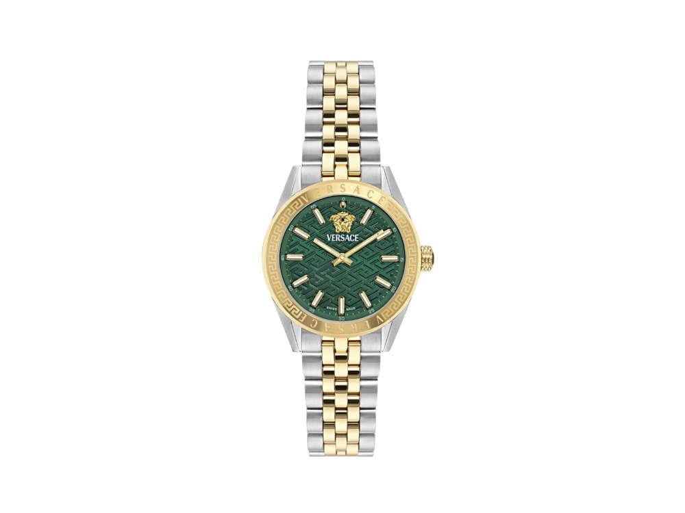 Reloj de Cuarzo Versace V-Code Lady, PVD Oro, Verde, 36 mm, VE8I00424