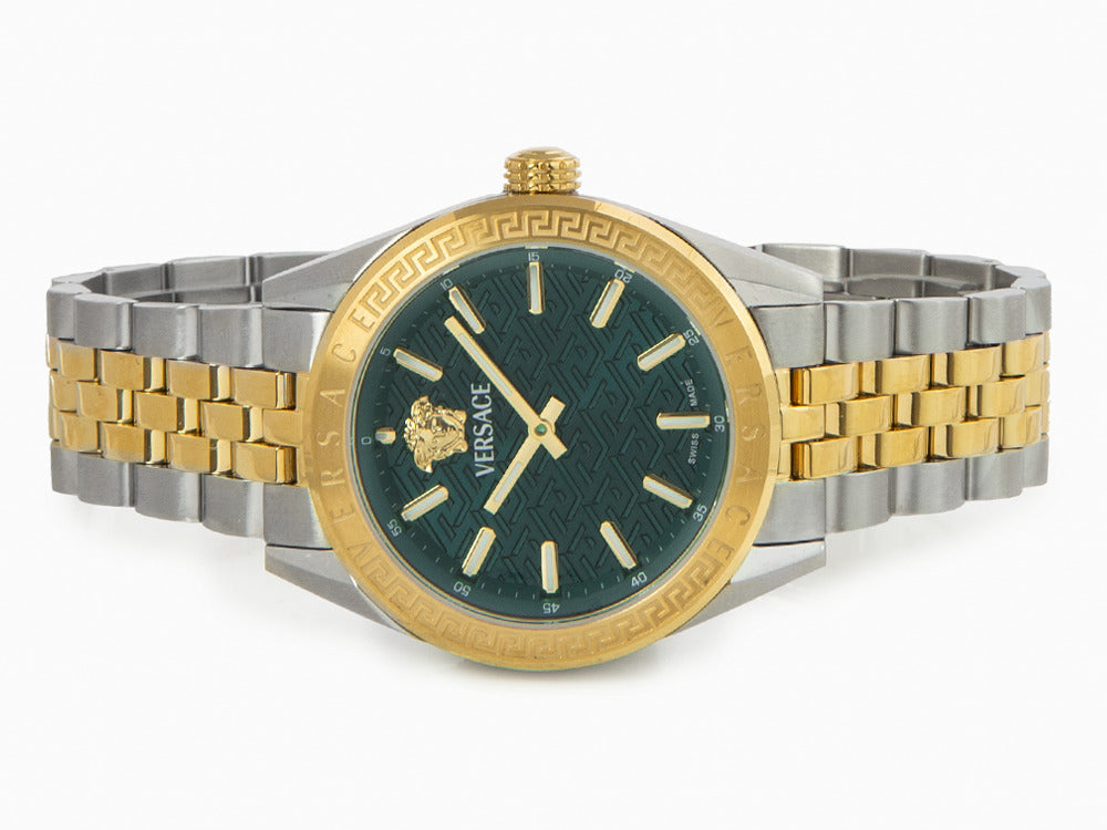 Reloj de Cuarzo Versace V-Code Lady, PVD Oro, Verde, 36 mm, VE8I00424