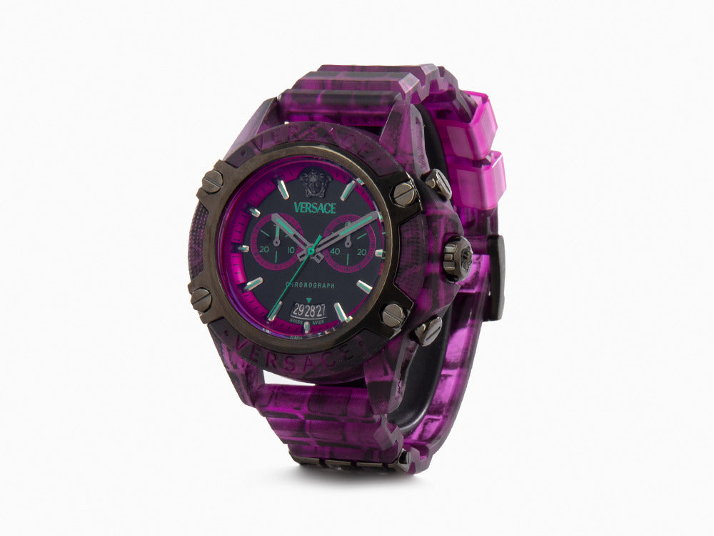 Reloj de Cuarzo Versace Icon Active, Policarbonato, Negro, 44 mm, VE8P00124