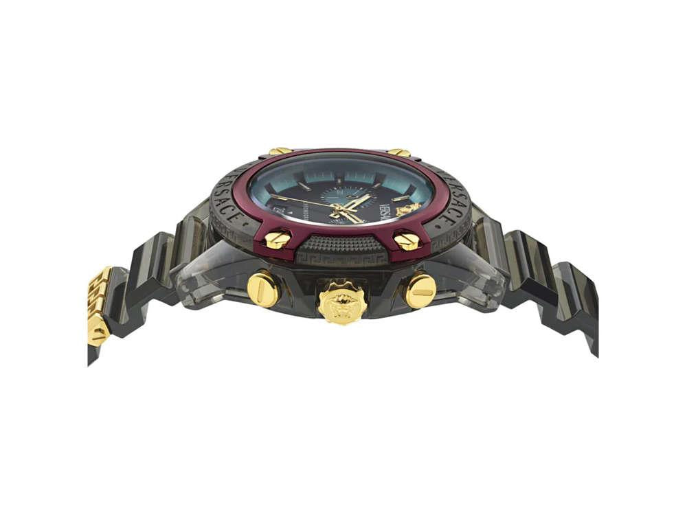 Reloj de Cuarzo Versace Icon Active, Policarbonato, Negro, 44 mm, VE8P00224