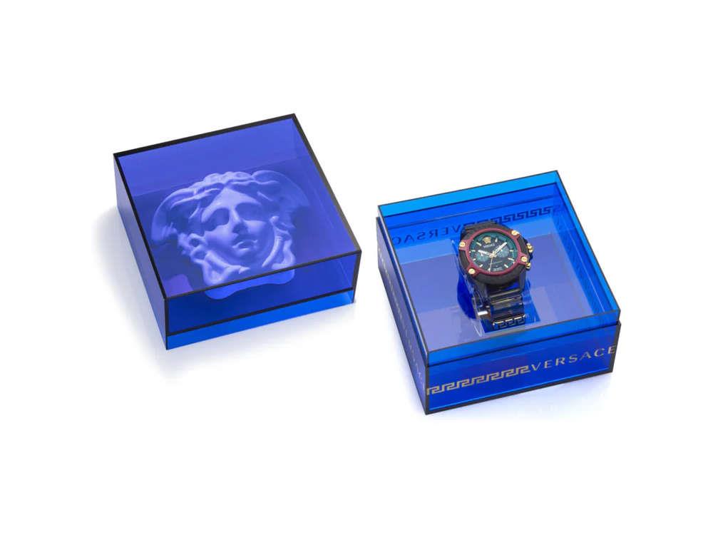 Reloj de Cuarzo Versace Icon Active, Policarbonato, Negro, 44 mm, VE8P00224