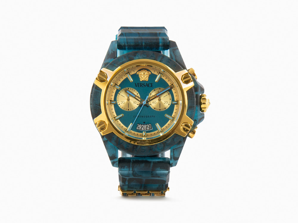 Reloj de Cuarzo Versace Icon Active, Policarbonato, Azul, 44 mm, VE8P00324