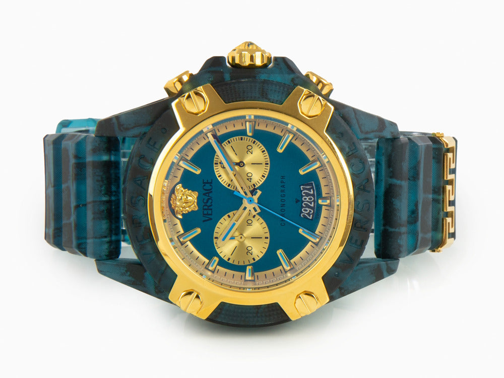 Reloj de Cuarzo Versace Icon Active, Policarbonato, Azul, 44 mm, VE8P00324