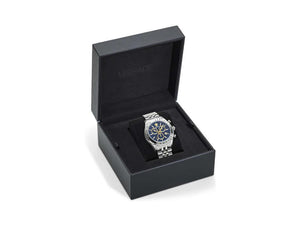 Reloj de Cuarzo Versace Chrono Master, Azul, 44 mm, Cristal de Zafiro, VE8R00324