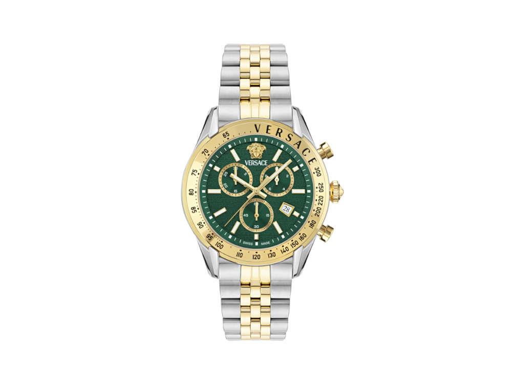Reloj de Cuarzo Versace Chrono Master, PVD Oro, Verde, 44 mm, VE8R00524
