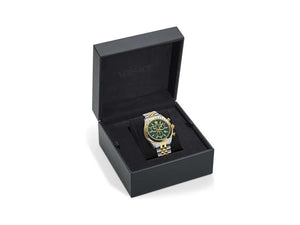 Reloj de Cuarzo Versace Chrono Master, PVD Oro, Verde, 44 mm, VE8R00524