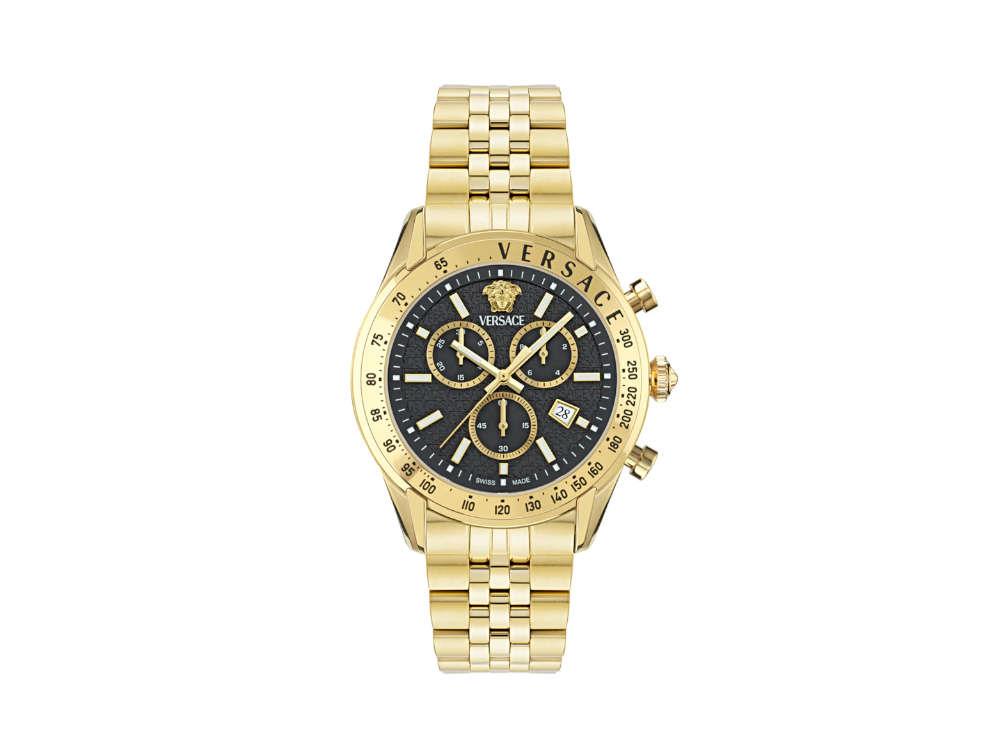 Reloj de Cuarzo Versace Chrono Master, PVD Oro, Negro, 44 mm, VE8R00624