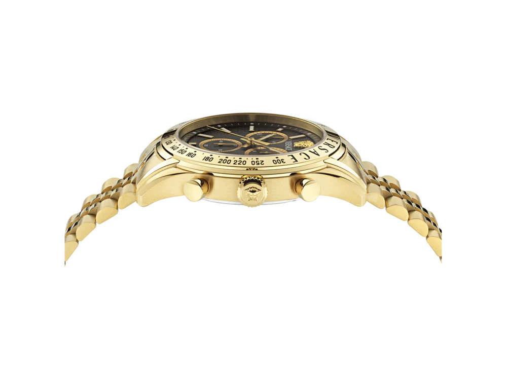 Reloj de Cuarzo Versace Chrono Master, PVD Oro, Negro, 44 mm, VE8R00624