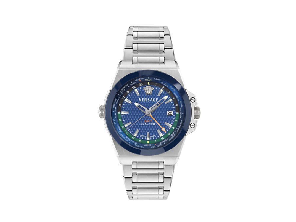 Reloj de Cuarzo Versace Greca Reaction GMT, Azul, 41 mm,  VE8Y00126