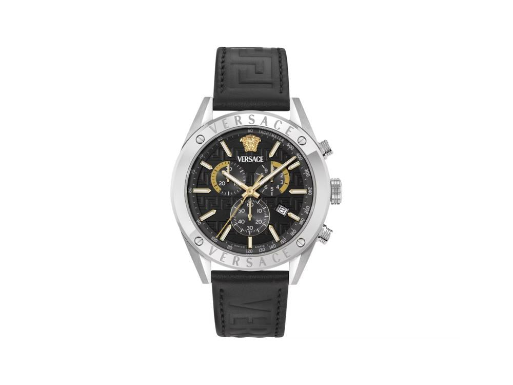 Reloj de Cuarzo Versace Athletics Chrono, Acero reciclado, Negro,VEKJA0225