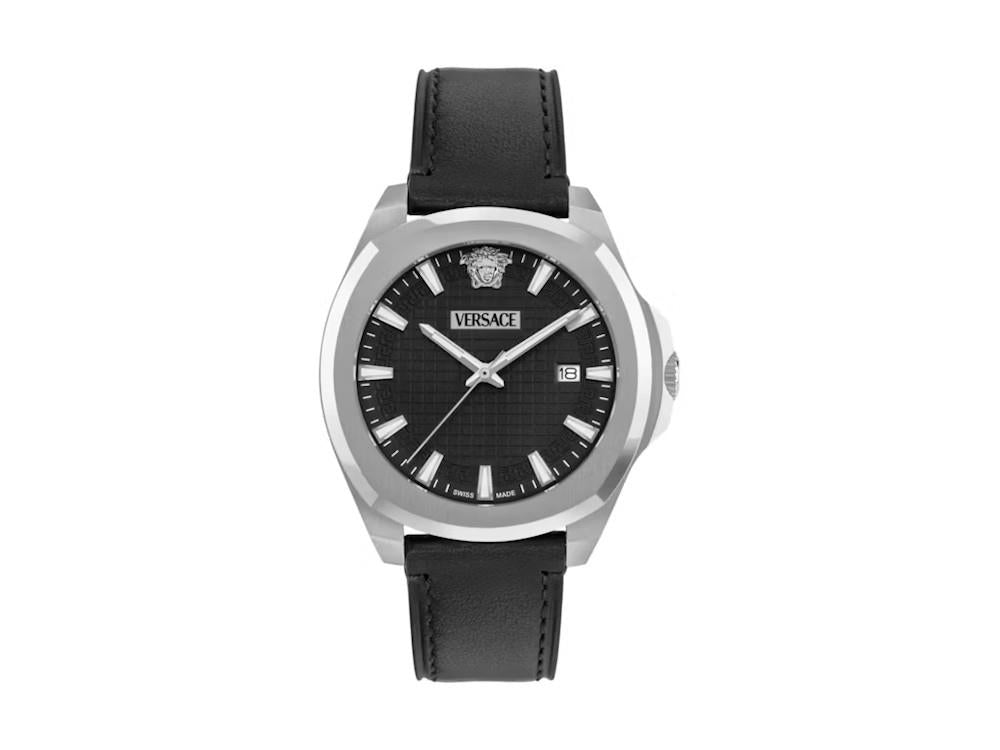 Reloj de Cuarzo Versace Luxury 3 Hands, Acero reciclado, Negro, 42 mm, VEKKA0125