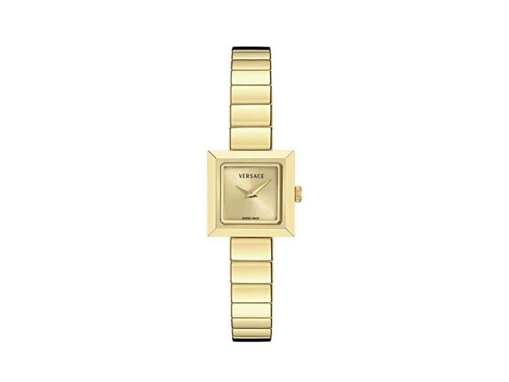 Reloj de Cuarzo Versace V_Square, Dorado, Cristal de Zafiro, VEY900526