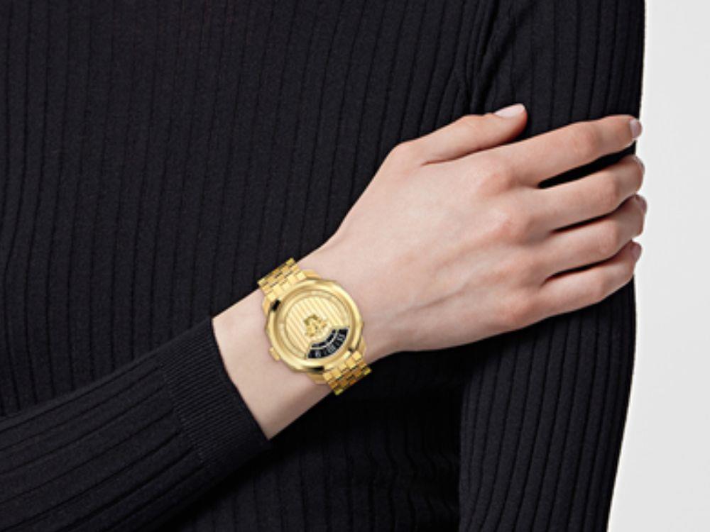 Reloj de Cuarzo Versace Dylos 2.0, Acero reciclado, Dorado, 39.5 mm, VEYR00326