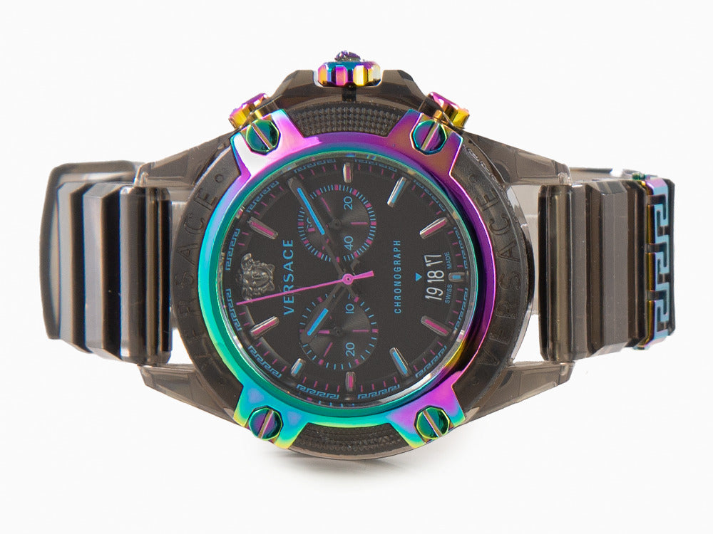 Reloj de Cuarzo Versace Icon Active, Policarbonato, Negro, 44 mm, VEZ701022