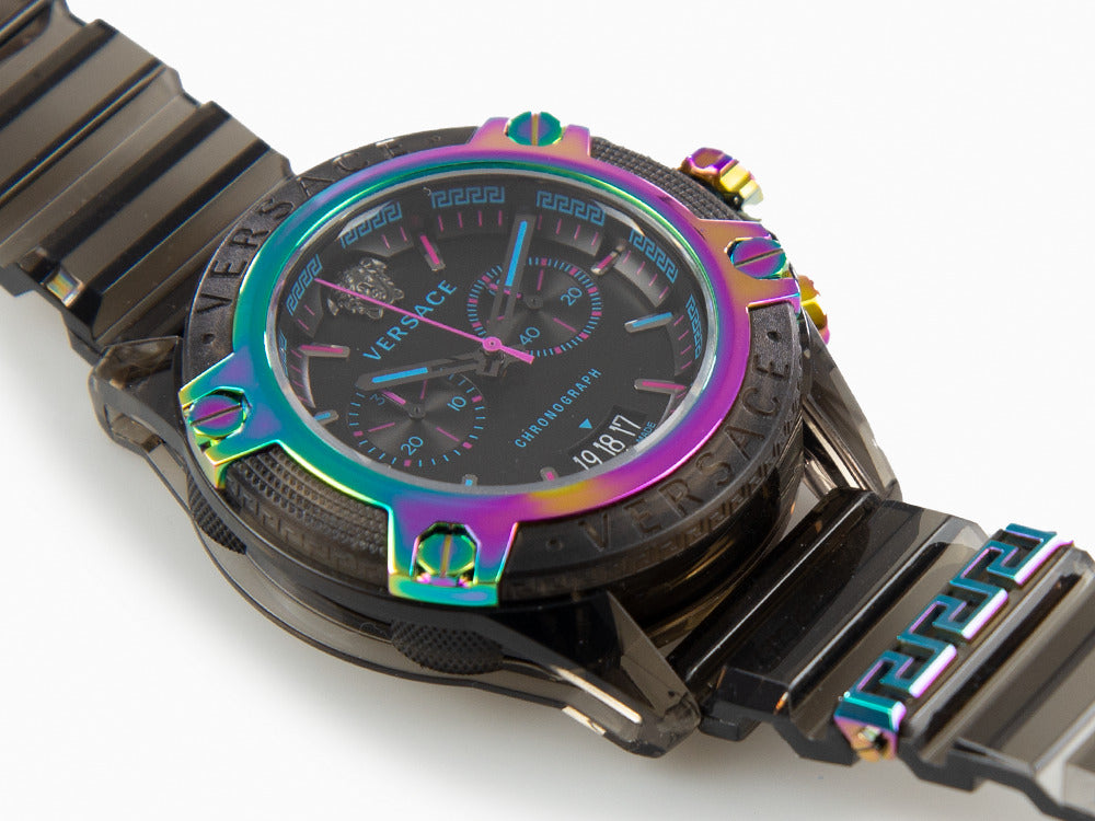 Reloj de Cuarzo Versace Icon Active, Policarbonato, Negro, 44 mm, VEZ701022
