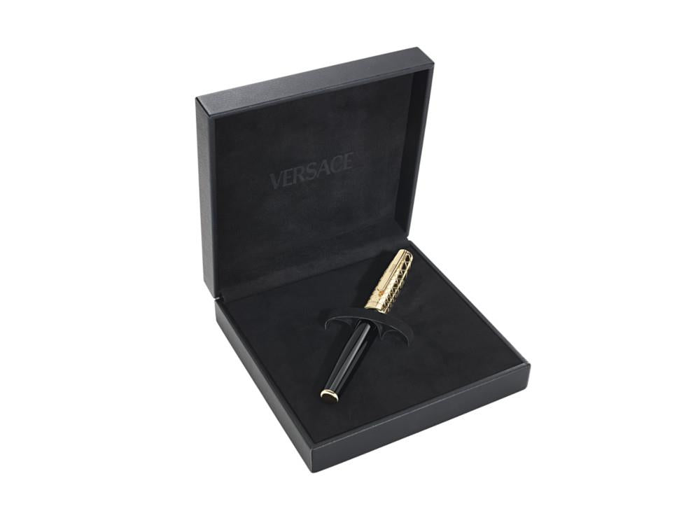 Roller Versace Honos, Resina, Negro, PVD Oro, VRTC00224